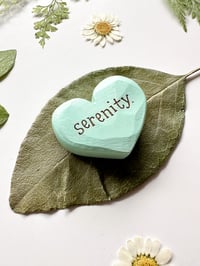 Image 2 of Serenity - Mini Wood Burned Heart