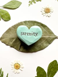 Image 3 of Serenity - Mini Wood Burned Heart