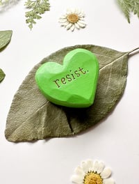 Image 2 of Resist - Mini Wood Burned Heart