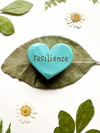 Image 3 of Resilience - Mini Wood Burned Heart