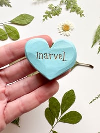Image 1 of Marvel - Mini Wood Burned Heart