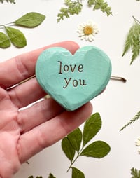Image 1 of Love You - Mini Wood Burned Heart