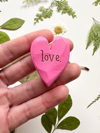 Image 1 of Love - Mini Wood Burned Heart