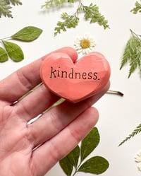 Image 1 of Kindness - Mini Wood Burned Heart