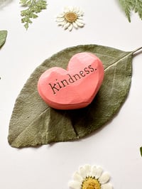 Image 2 of Kindness - Mini Wood Burned Heart