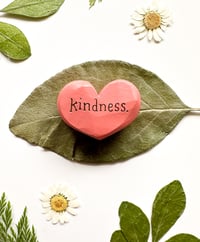 Image 3 of Kindness - Mini Wood Burned Heart