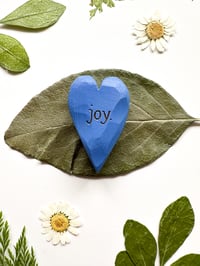 Image 3 of Joy - Mini Wood Burned Heart