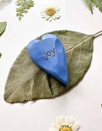 Image 2 of Joy - Mini Wood Burned Heart