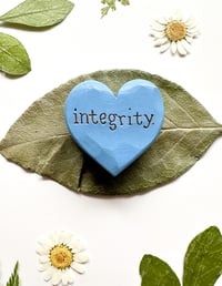 Image 3 of Integrity - Mini Wood Burned Heart