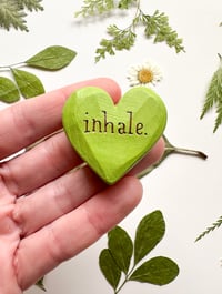 Image 1 of Inhale - Mini Wood Burned Heart