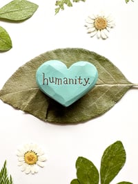 Image 3 of Humanity - Mini Wood Burned Heart
