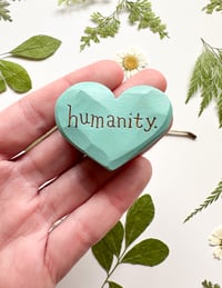Image 1 of Humanity - Mini Wood Burned Heart
