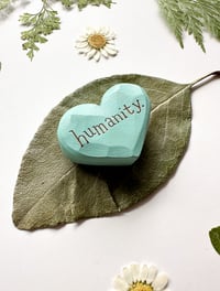 Image 2 of Humanity - Mini Wood Burned Heart