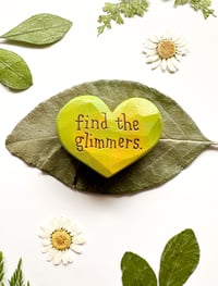 Image 3 of Find the Glimmers Green - Mini Wood Burned Heart