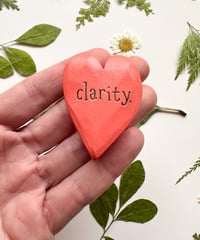 Image 1 of Clarity - Mini Wood Burned Heart