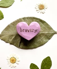 Image 3 of Bravery - Mini Wood Burned Heart