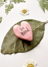 Image 2 of Be Kind - Mini Wood Burned Heart