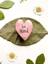 Image 3 of Be Kind - Mini Wood Burned Heart