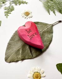 Image 2 of Be Love - Mini Wood Burned Heart