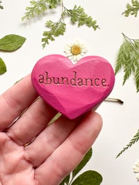 Image 1 of Abundance - Mini Wood Burned Heart