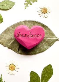 Image 3 of Abundance - Mini Wood Burned Heart