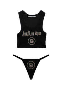 LINK IN BIO RHINESTONE TANK TOP SET