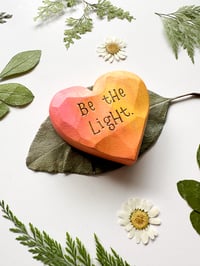Image 2 of Be the Light Pink - Small Wood Burned Heart