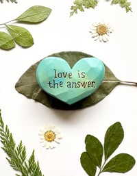 Image 3 of Love is the Answer - Small Wood Burned Heart
