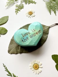 Image 2 of Love is the Answer - Small Wood Burned Heart