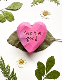 Image 3 of See the Good - Small Wood Burned Heart