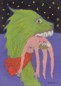 Image 1 of ORIGINAL: Dragon holding a girl 2