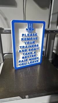 Image 3 of Remove Your Trainers 3D Printed Sign