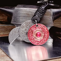 Image 1 of Imperial Japanese 5 Sen Ruby & Niiro EDC Fidget Clicker Keychain