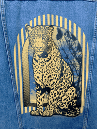 Image 3 of BLOUSON JEAN / DENIM COTON/ LEOPARD