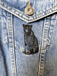 Image 5 of BLOUSON JEAN / DENIM COTON/ LEOPARD