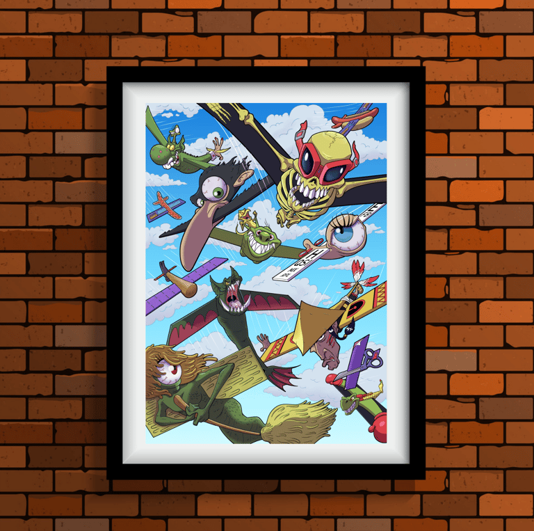 A3 FLYIN THINGIES POSTER PRINT