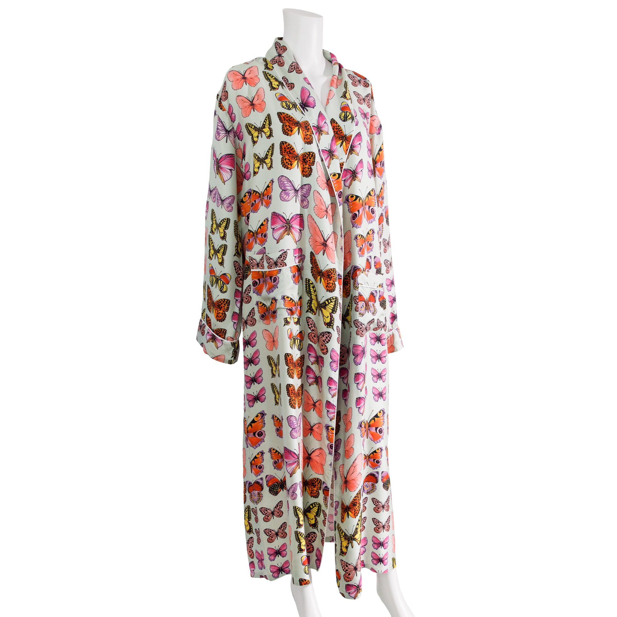 Image of Atelier Versace Spring 1995 Butterfly Silk Full Length Robe