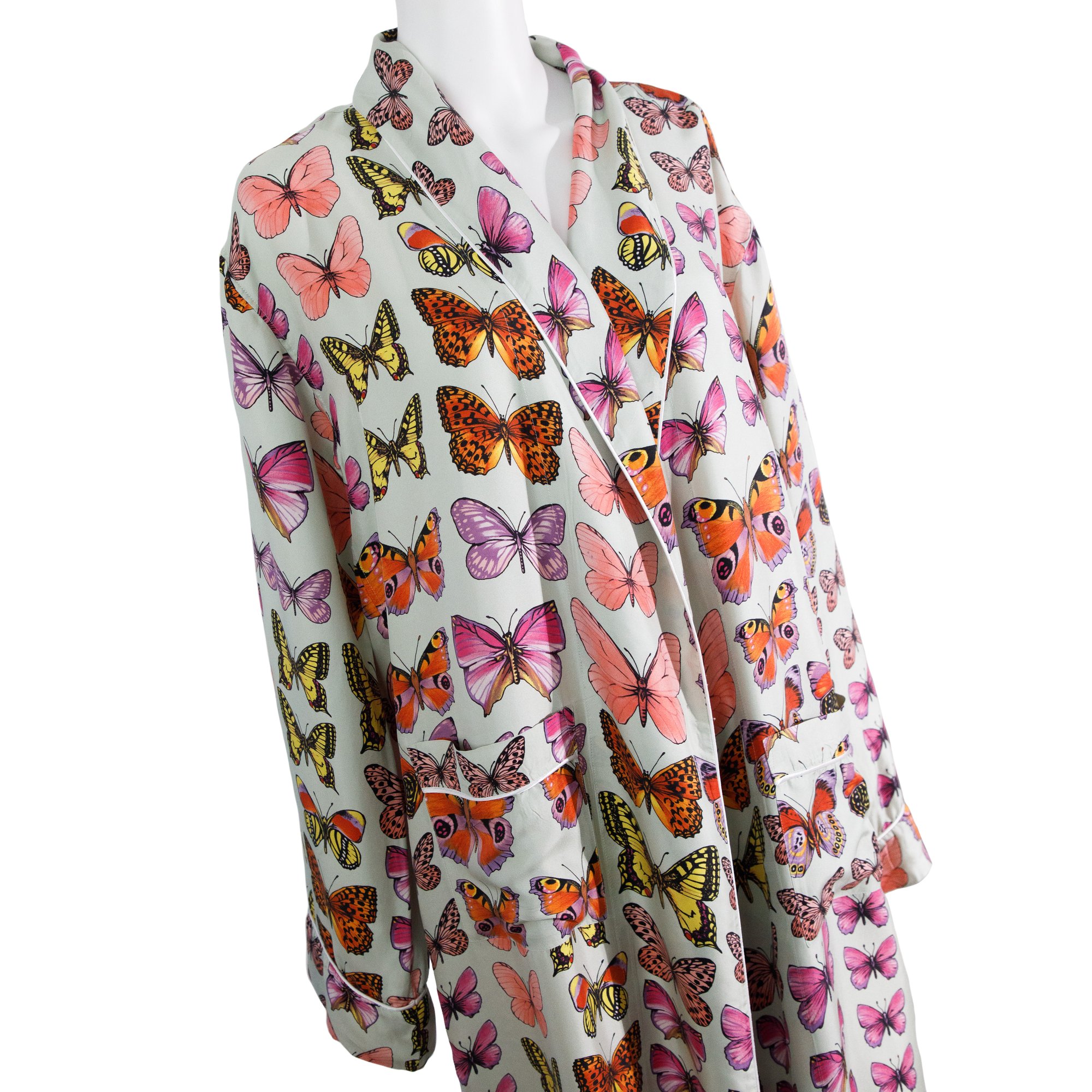 Image of Atelier Versace Spring 1995 Butterfly Silk Full Length Robe
