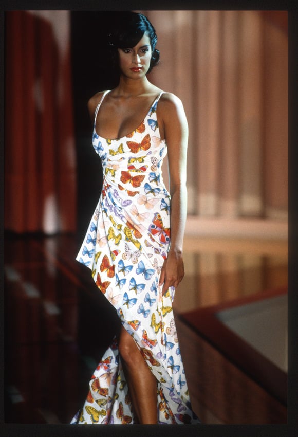 Image of Atelier Versace Spring 1995 Butterfly Silk Full Length Robe