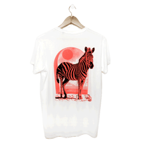 Image 1 of T-SHIRT UNISEXE / BLANC / ZEBRE FLUO