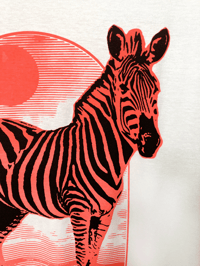 Image 5 of T-SHIRT UNISEXE / BLANC / ZEBRE FLUO