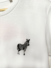 Image 3 of T-SHIRT UNISEXE / BLANC / ZEBRE FLUO