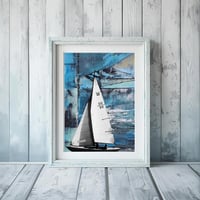Image 1 of Nautical. Cornish yaucht print A4 