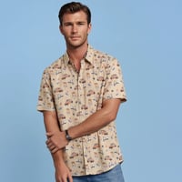 Image 1 of Camisa manga corta coches marrón claro