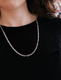 Image 2 of long oval chain necklace