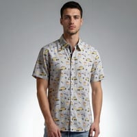 Image 1 of Camisa manga corta coches azul denim