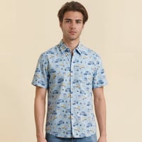 Image 1 of Camisa manga corta coches azul pop