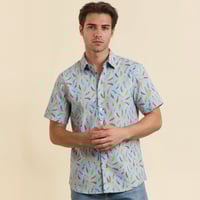 Image 1 of Camisa manga corta pimientos celeste