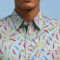 Image 2 of Camisa manga corta pimientos celeste