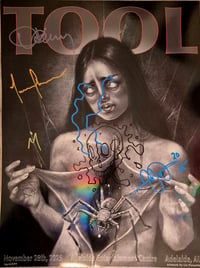 BAND SIGNED + ADAM JONES DOODLE - "Marrow" 2025 Adelaide, AU - TOOL poster 